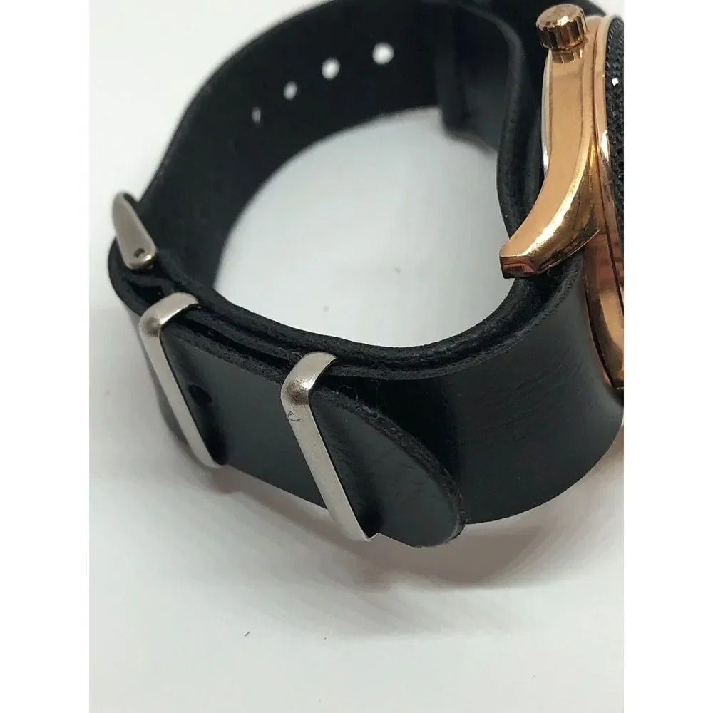 Michael Kors MK3320 Women's Black Leather Analog Black Dial Quartz Watch DV152
